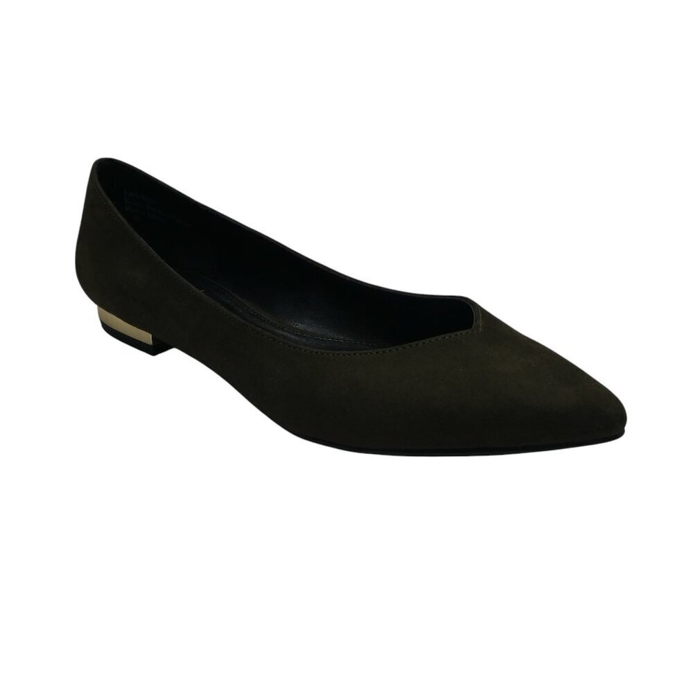 Coach and Four Green‎ and Gold Pointed Toe Flats Womens 6.5